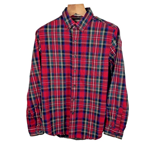 L.L. Bean Other - LL‎ Bean Shirt Mens Small Regular Red Plaid Cotton Traditional Fit Button Up VGC